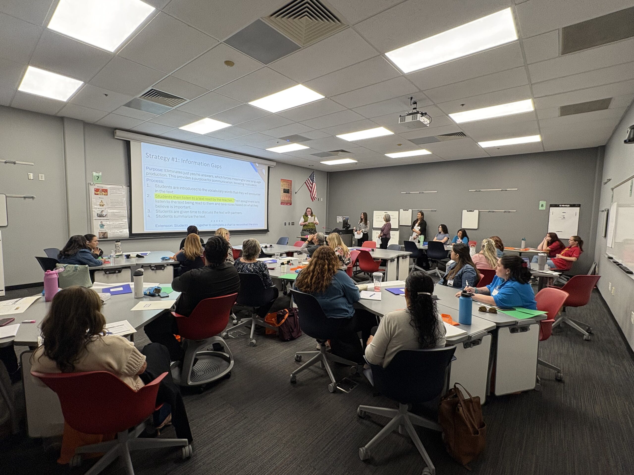 Classroom with presenters and attendees